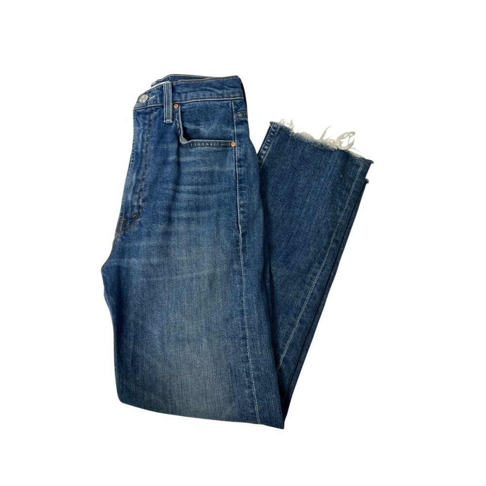 MOTHER Superior Jeans High Waisted Raw Fray Hem Study Hover 25 X 27 - Picture 10 of 15